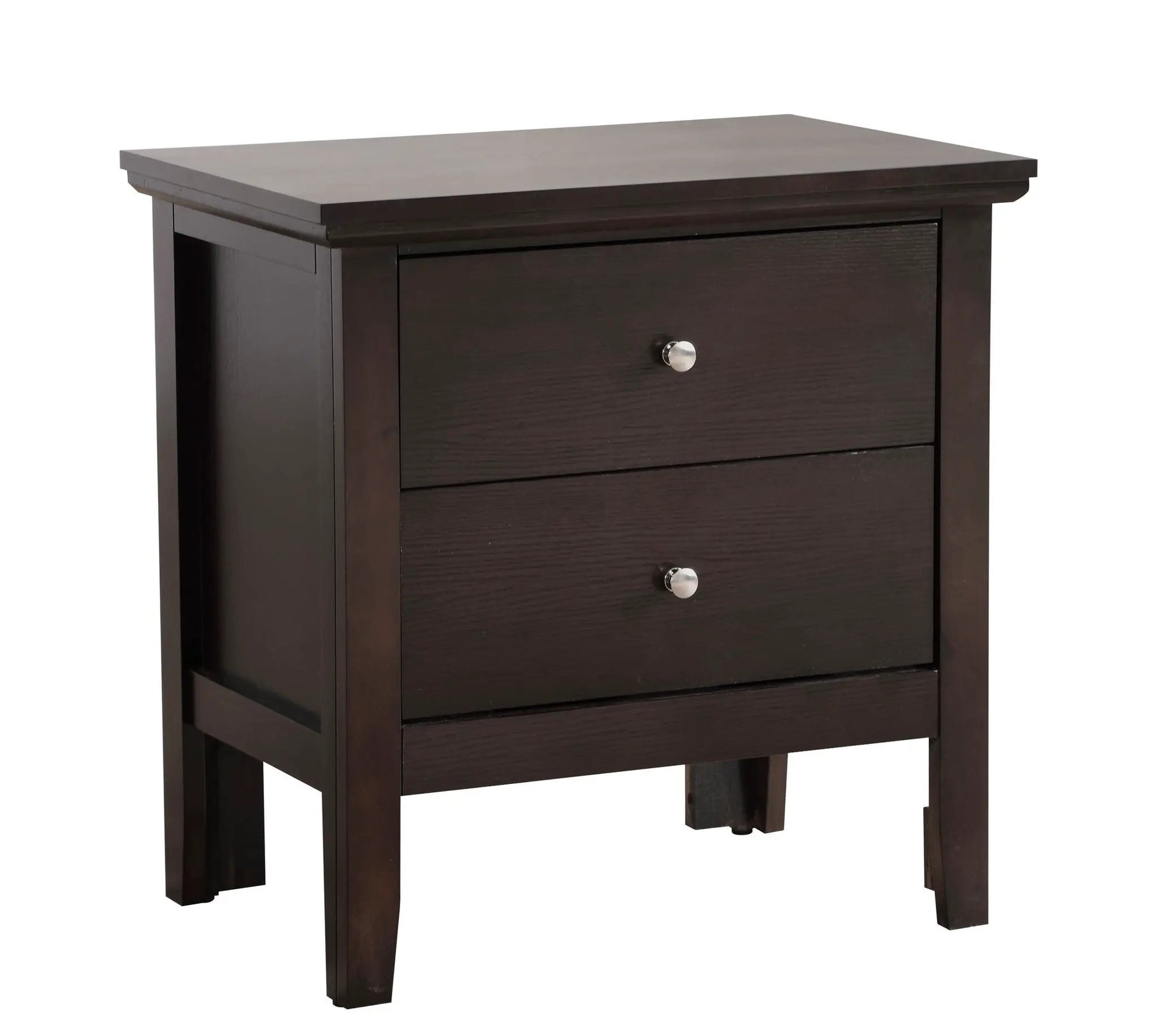 English Dovetailed Drawers Nightstand dark espresso with metal knob, 3-drawer unit on Tampa Home & Garden Store