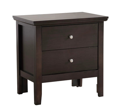 English Dovetailed Drawers Nightstand dark espresso with metal knob, 3-drawer unit on Tampa Home & Garden Store
