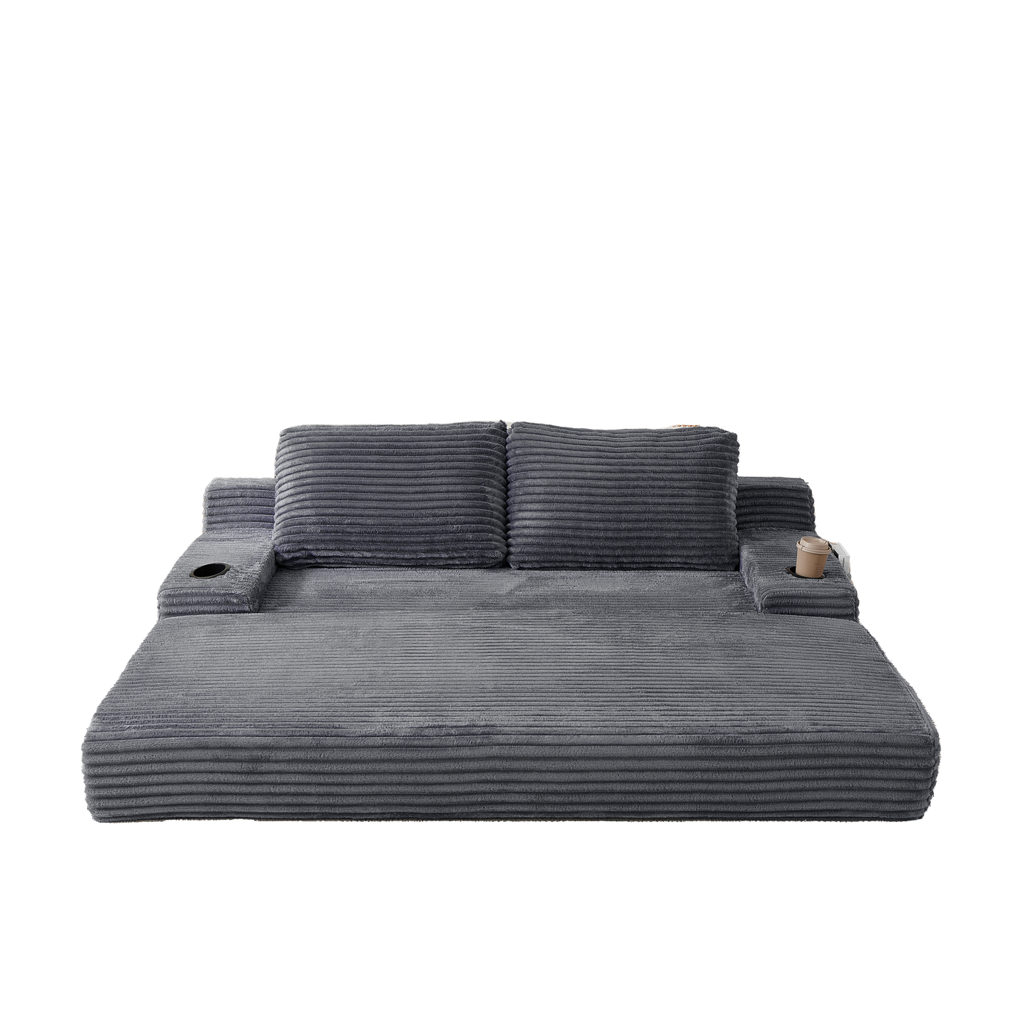 Soft Corduroy Convertible Sofa and Bed Set