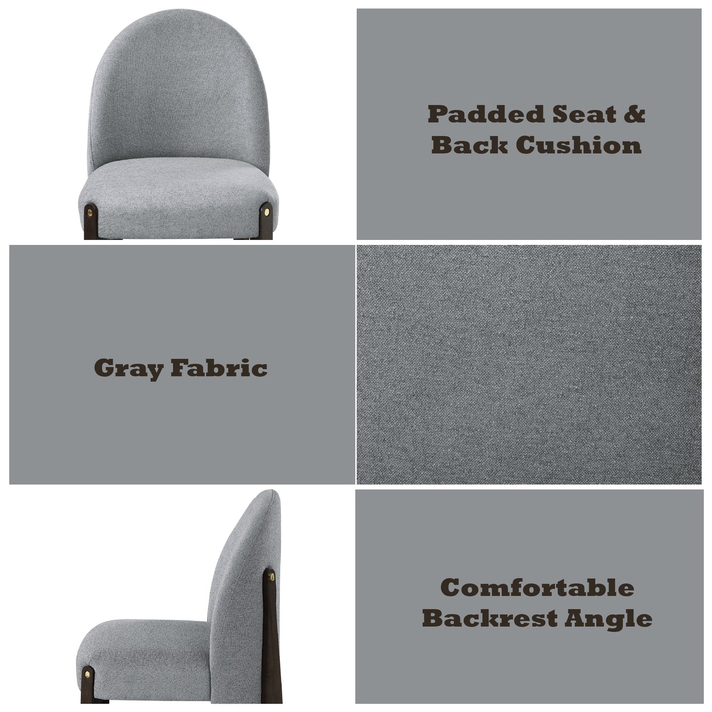 Clayten Gray Fabric Dining Chair set of 2 with espresso finish wood legs on Tampa Home & Garden Store