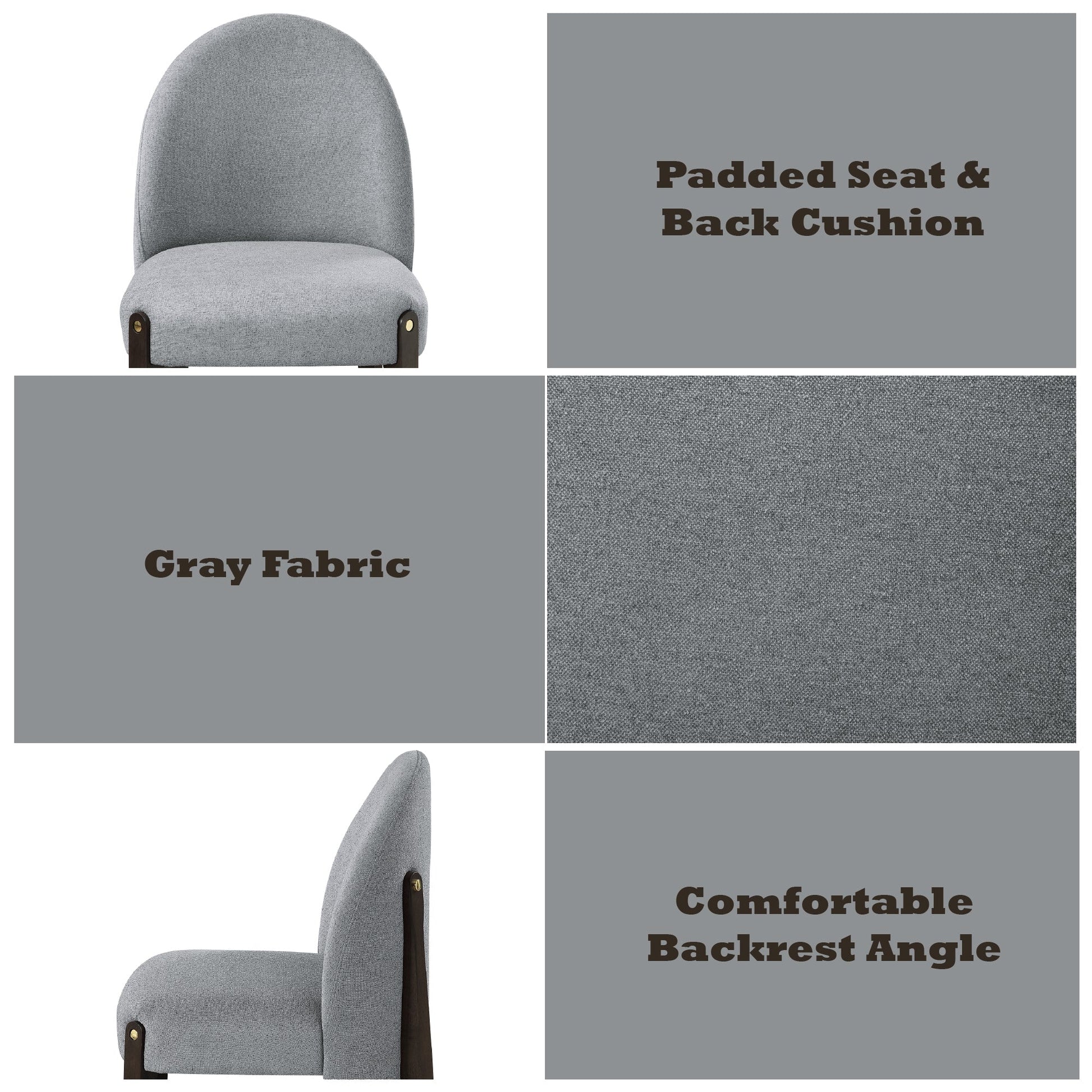 Clayten Gray Fabric Dining Chair set of 2 with espresso finish wood legs on Tampa Home & Garden Store