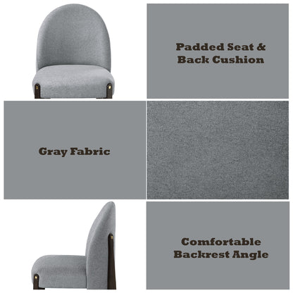 Clayten Gray Fabric Dining Chair set of 2 with espresso finish wood legs on Tampa Home & Garden Store