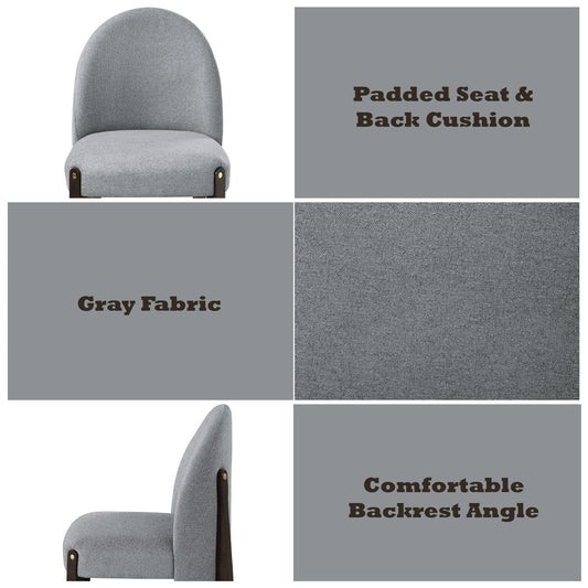 Clayten Gray Fabric Dining Chair set of 2 with espresso finish wood legs on Tampa Home & Garden Store