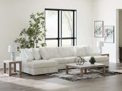 Stupendous Sectional stationary sofa by Unique Piece Furniture in cream fabric with wood legs on Tampa Home & Garden Store