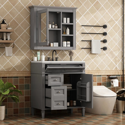 Bathroom vanity with medicine cabinet and Royal mirror, 2 soft closing doors, 4 drawers on Tampa Home & Garden Store