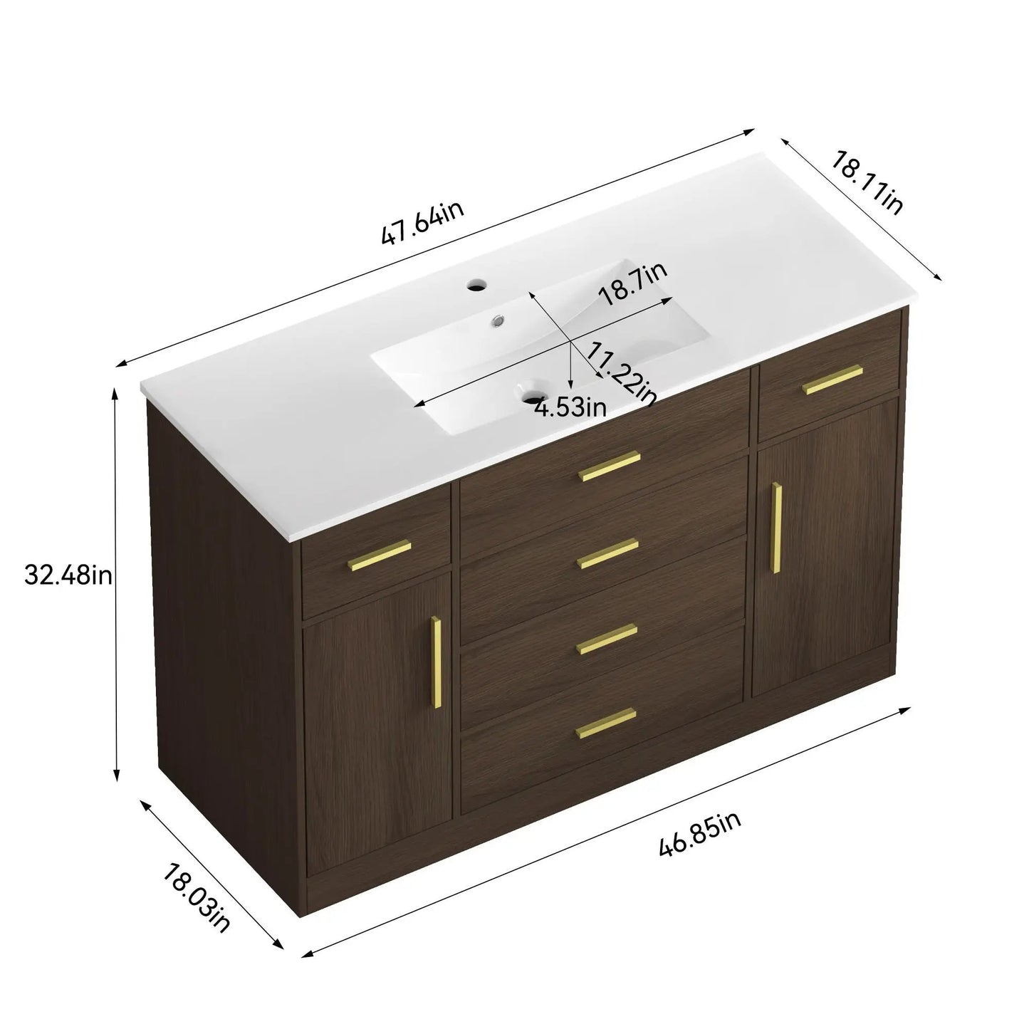 Bathroom Vanity with Ample Storage and Soft Doors