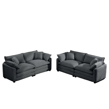 Elegant Sectional Sofa Set with Deep Seats