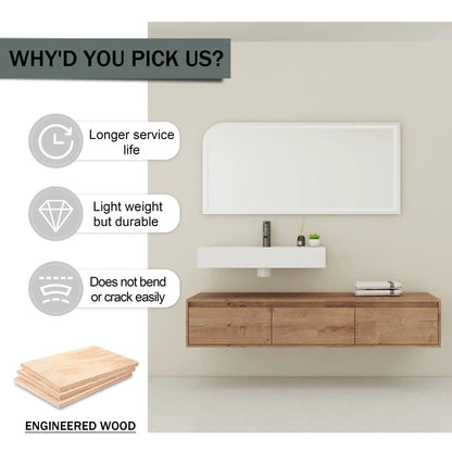 Modern Wall Mounted Vanity Resin Sink Drawer