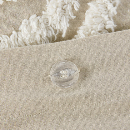 Duvet cover set beige cotton with button closure by HouseOfZazla King/Cal King on linen-like fabric on Tampa Home & Garden Store