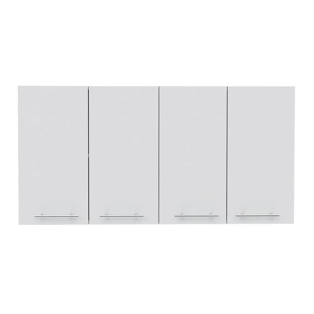 Four-door white wall cabinet with internal shelves and glass organizer by Unique Piece Furniture on Tampa Home & Garden Store