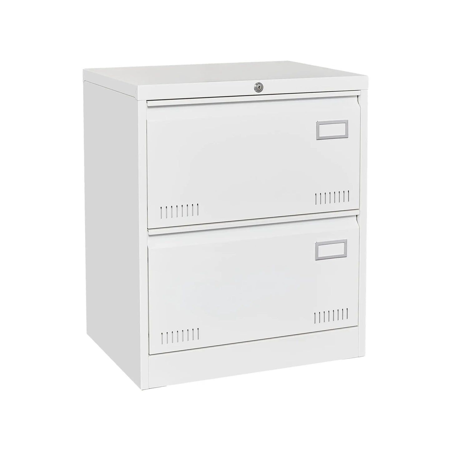 Filing cabinet 3-drawer white locking by Unique Piece Furniture with top lock and label holders on drawers on Tampa Home & Garden Store