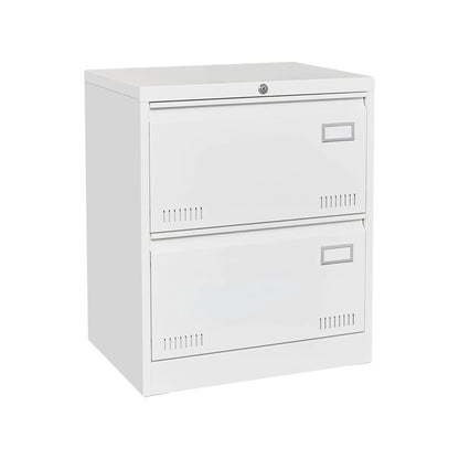 Filing cabinet 3-drawer white locking by Unique Piece Furniture with top lock and label holders on drawers on Tampa Home & Garden Store