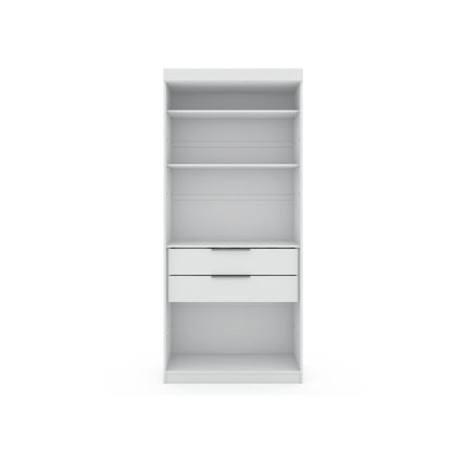 Mulberry Wardrobe Closet with adjustable shelving, white finish and two drawers on Tampa Home & Garden Store