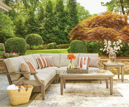 Clare View Outdoor Sectional with Eucalyptus Frame