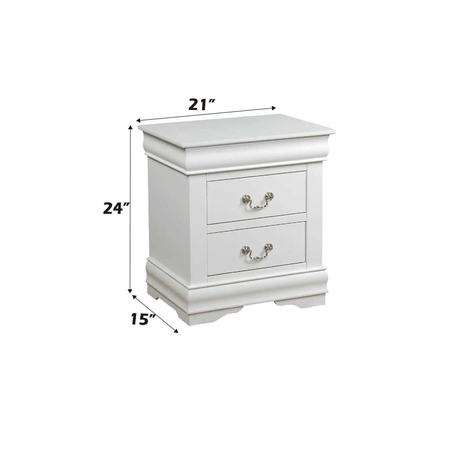 Louis Philippe Accent Nightstand With Drawers