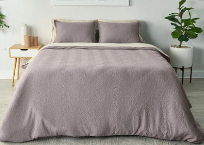 BedGear Performance King Duvet Set Taupe Arrowhead on a bed with matching pillows on Tampa Home & Garden Store
