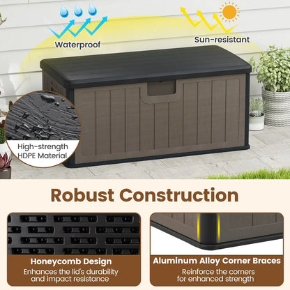 100 Gallon Large Deck Box With Lockable Lid