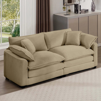 Modern 2 Seater Loveseat with 4 Pillows Elegance
