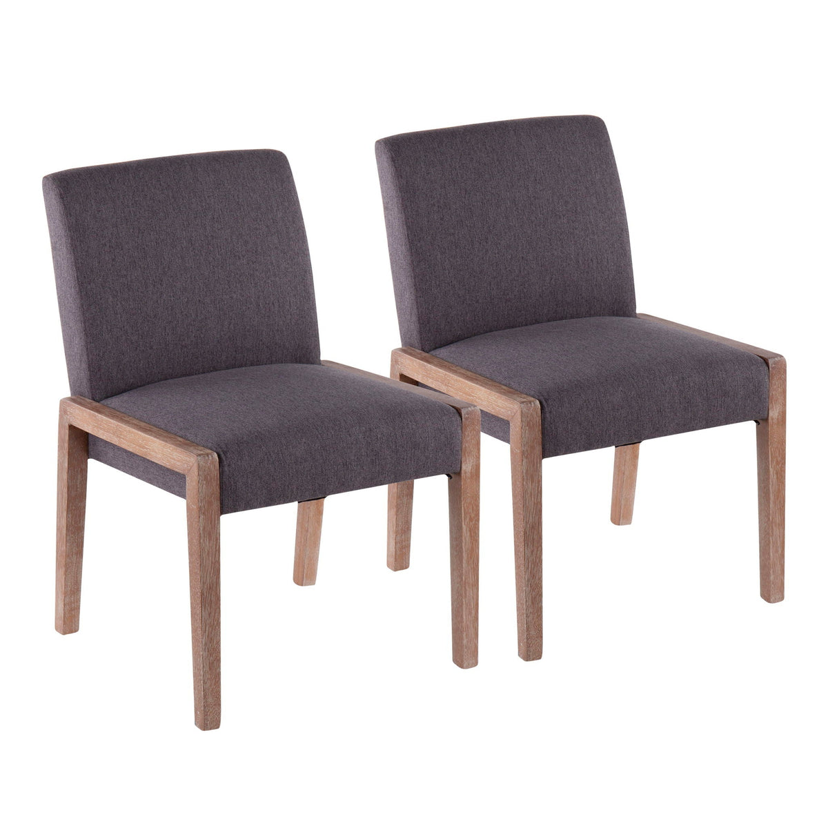 Contemporary chair set of 2 with foam seats in charcoal gray wood frames HouseOfZazla on Tampa Home & Garden Store