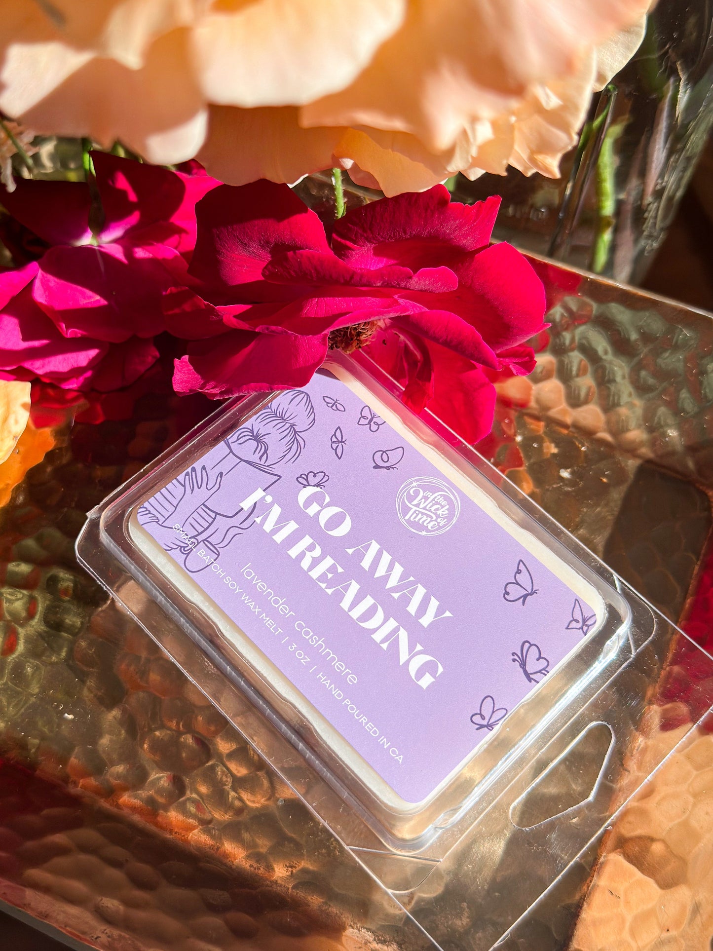 Go Away I'm Reading Wax Melt lavender scent, purple label wax tart on Tampa Home & Garden Store