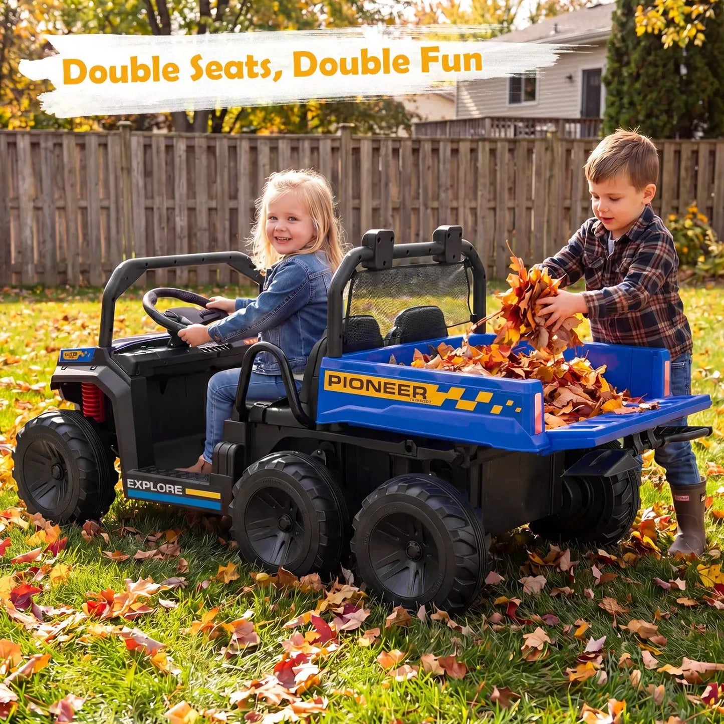 24V 2 Seater Kids Ride on Dump Truck 4WD Lights