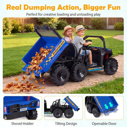 24V 2 Seater Kids Ride on Dump Truck 4WD Lights