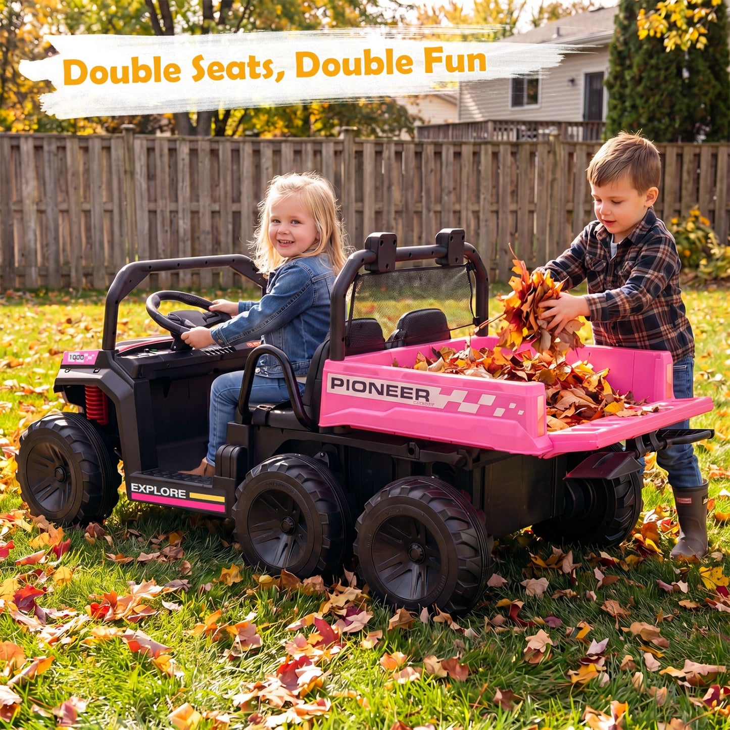 24V 2 Seater Kids Ride on Dump Truck 4WD Lights