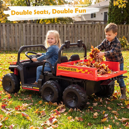 24V 2 Seater Kids Ride on Dump Truck 4WD Lights