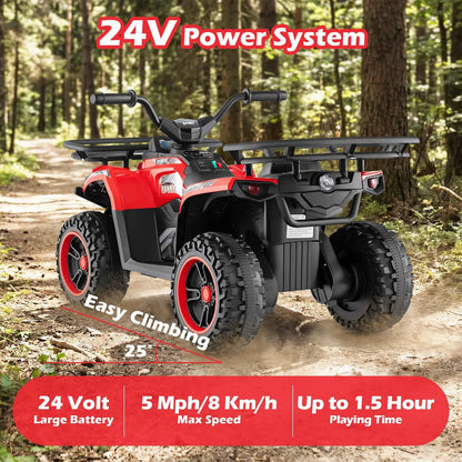 24V Electric Ride on Quad with LED Headlights