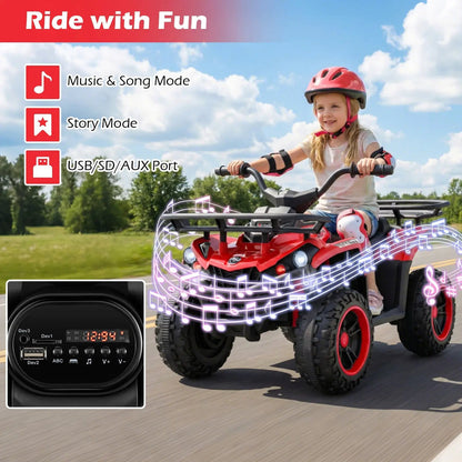 24V Electric Ride on Quad with LED Headlights