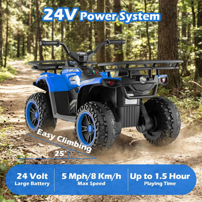 24V Electric Ride on Quad with LED Headlights