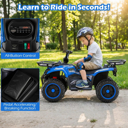24V Electric Ride on Quad with LED Headlights