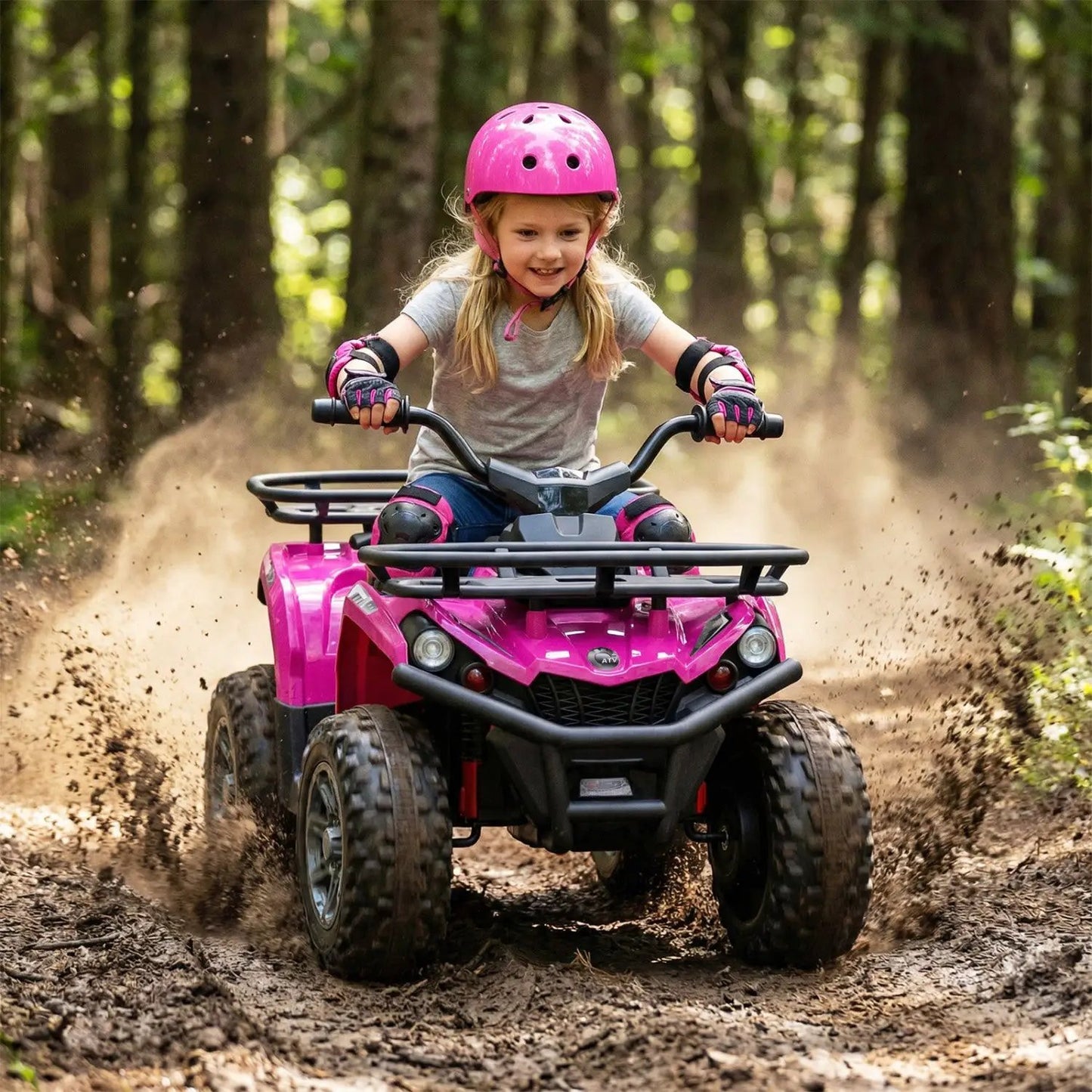 24V Electric Ride on Quad with LED Headlights