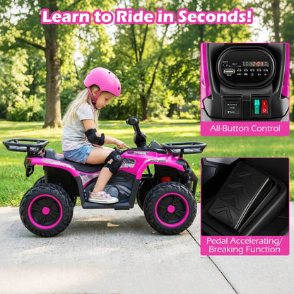 24V Electric Ride on Quad with LED Headlights