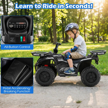 24V Electric Ride on Quad with LED Headlights