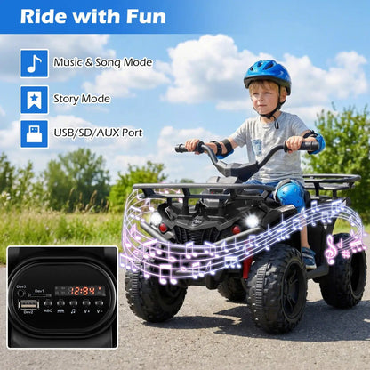 24V Electric Ride on Quad with LED Headlights