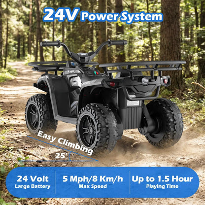 24V Electric Ride on Quad with LED Headlights