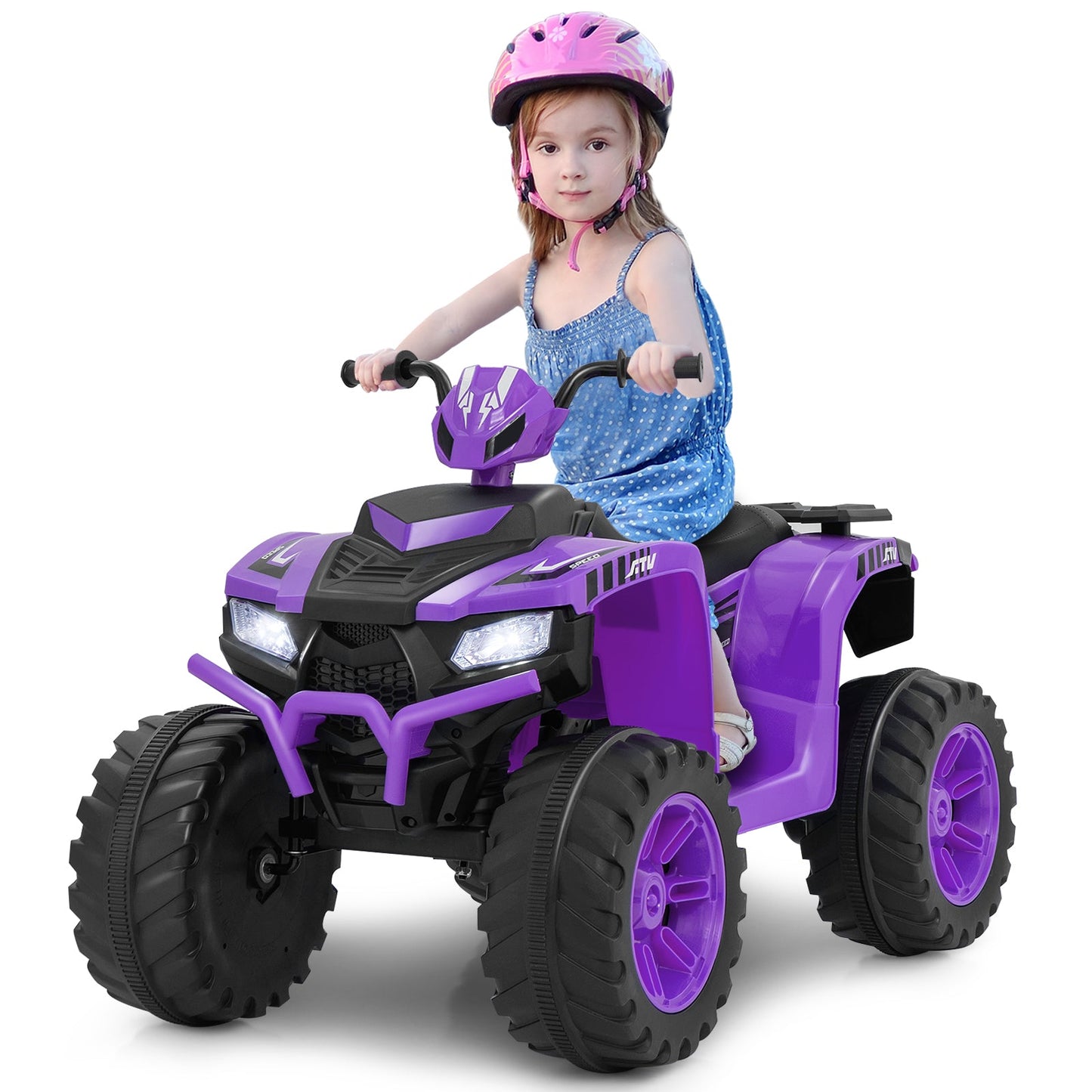 24V Kids Ride-On Electric ATV with Wireless Connection for Toddlers 3-8 Years Old-Blue
