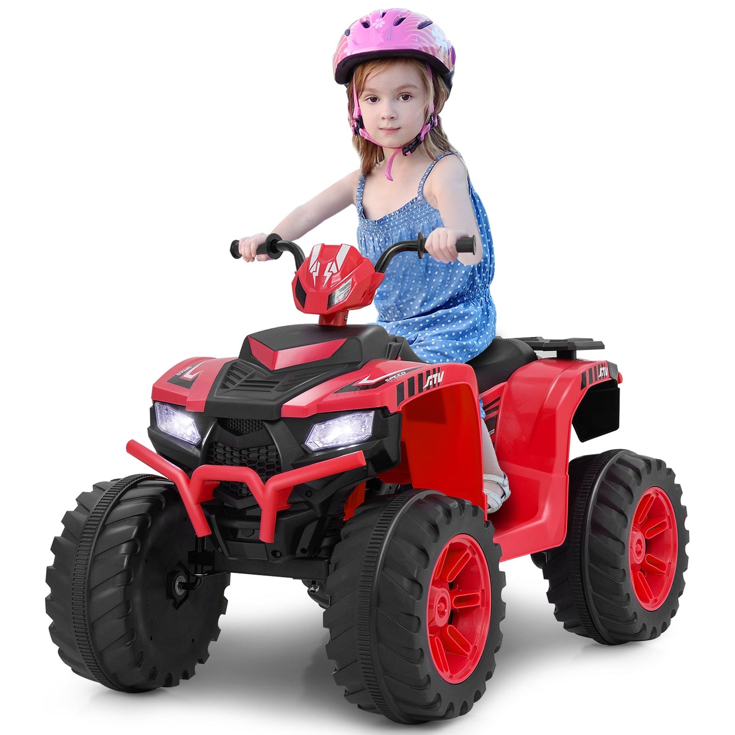24V Kids Ride-On Electric ATV with Wireless Connection for Toddlers 3-8 Years Old-Blue