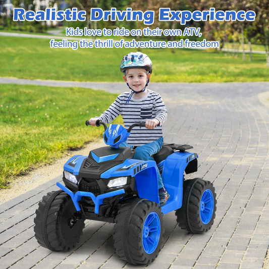 24V Kids Ride-On Electric ATV with Wireless Connection for Toddlers 3-8 Years Old-Blue - Tampa Home & Garden Store
