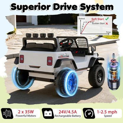 24V Ride On Car for Kids with Parent Remote Control and Music