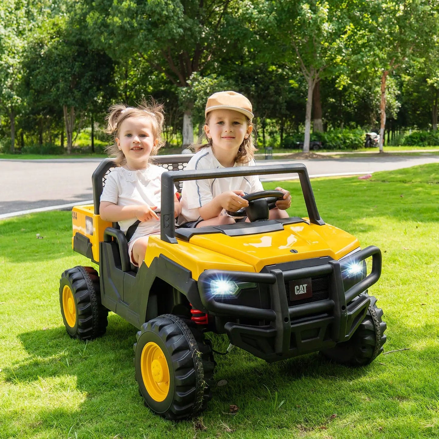 24V Ride On Dump Truck Caterpillar 2 Seater