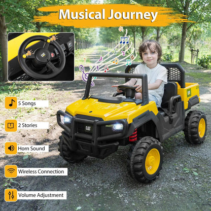 24V Ride On Dump Truck Caterpillar 2 Seater