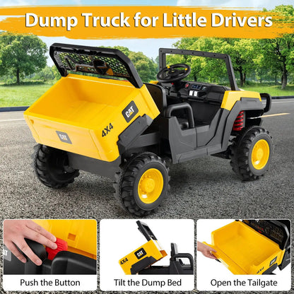 24V Ride On Dump Truck Caterpillar 2 Seater