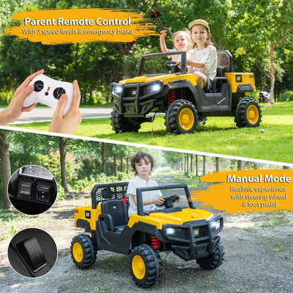 24V Ride On Dump Truck Caterpillar 2 Seater