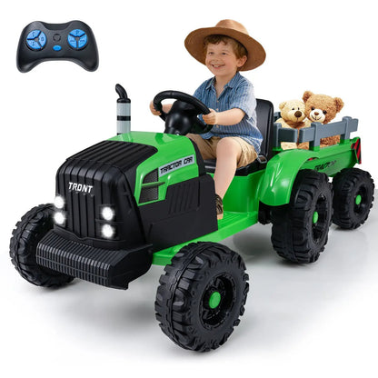 24V Kids Ride on Tractor with Detachable Trailer