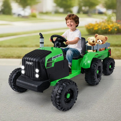 24V Kids Ride on Tractor with Detachable Trailer