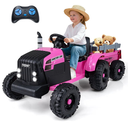 24V Kids Ride on Tractor with Detachable Trailer