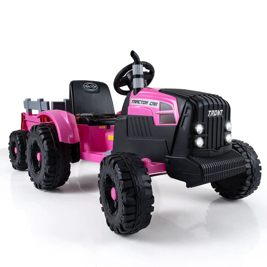 24V Kids Ride on Tractor with Detachable Trailer