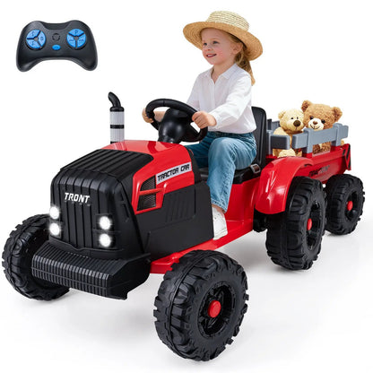 24V Kids Ride on Tractor with Detachable Trailer